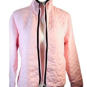 Descente DNA Women Winter Puffer Jacket Coat Quilted Pink Black Trim Siz…